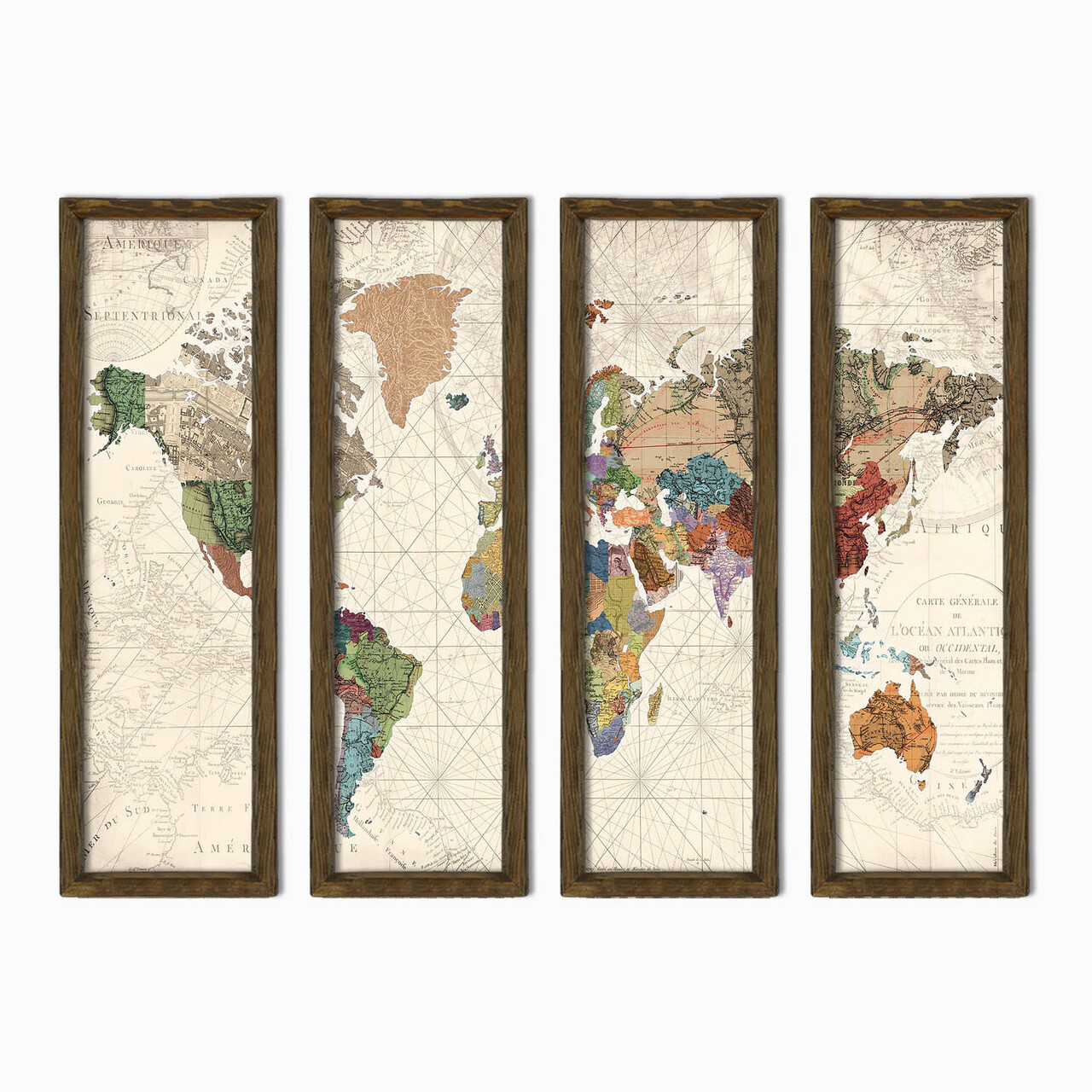 Set 4 tablouri decorative, MZM385, MDF, Imprimat UV, Multicolor - 1 | YEO