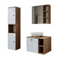 Set Dulap de Baie cu Chiuvetă și Oglindă (3 Piese), Hanah Home, 2477, MDF, Pin Atlantic / Alb