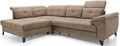 Coltar extensibil stanga 5 locuri ELTAP, LT-20AU, Inferne, 297x210x107 cm, lemn/poliester, bej inchis