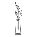Decoratiune, Flowerpot, 12x50 cm, Metal, Negru