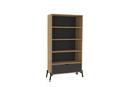 Corp biblioteca, Puqa Design, Numana, 83.6x160x30 cm, PAL, Stejar safir / Antracit