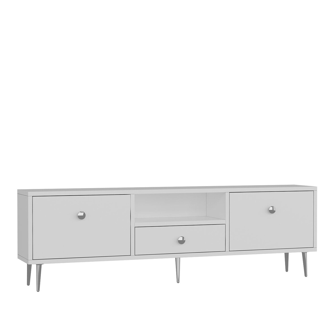 Comoda TV, Hanah Home, 1307-DROP-1, 140x45x30 cm, PAL , Alb / Argintiu - view 4