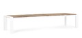 Masa extensibila pentru gradina/terasa Cameron, Bizzotto, 253 - 319 - 384 x 110 x 75 cm, aluminiu/lemn de tec, alb/natural