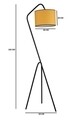 Lampadar, Luin, 8302-3, E27, 60 W, metal/textil