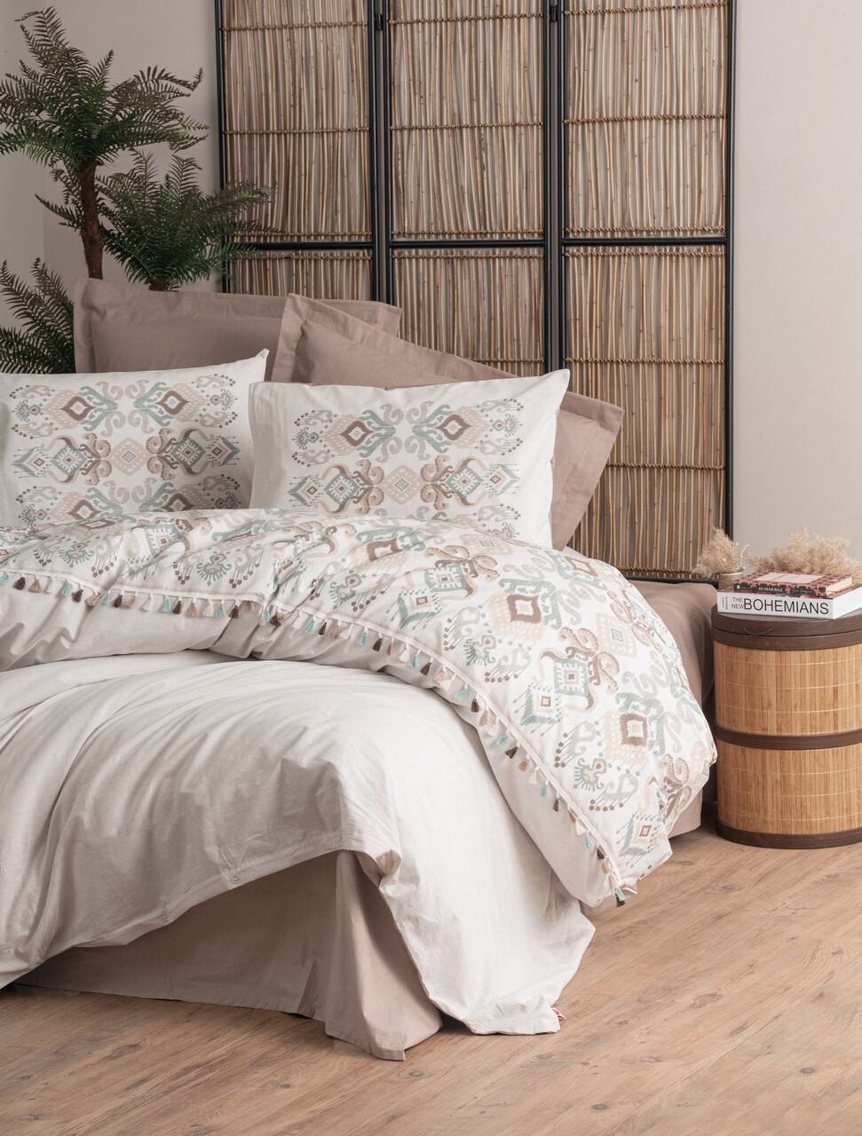 Lenjerie de pat dubla, Asilo - Brown, Cotton Box, Bumbac Ranforce