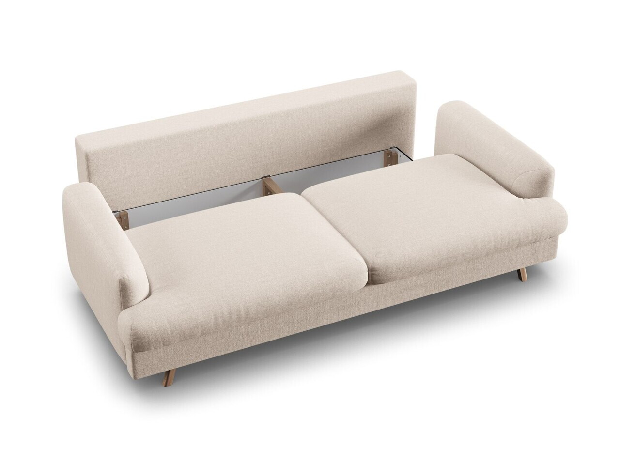 Canapea extensibila 3 locuri, Naomi, Micadoni Home, 233x110x95 cm, tesatura structurata, bej — imaginea 8