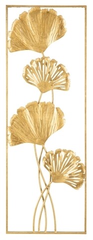 Decoratiune de perete 3D Iris B, Mauro Ferretti, 31×90 cm, fier, auriu