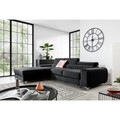 Coltar extensibil stanga 3 locuri ELTAP, LT-06VE, Grayson, 278x205x92 cm, lemn/poliester, gri inchis