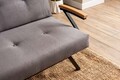 Canapea extensibila cu 3 locuri, Futon, 859FTN2903, Metal , Gri