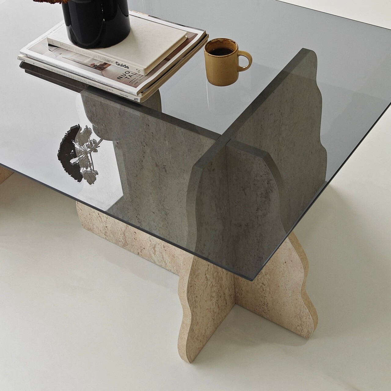 Masuta de cafea, Hanah Home, Canyon, 105x40x65 cm, Travertin / Fumure - view 9