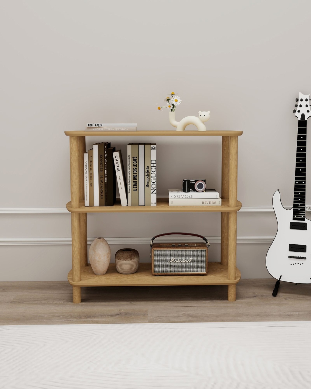 Corp biblioteca, Hanah Home, Rosa 3, 80x79x30 cm, Stejar - view 2