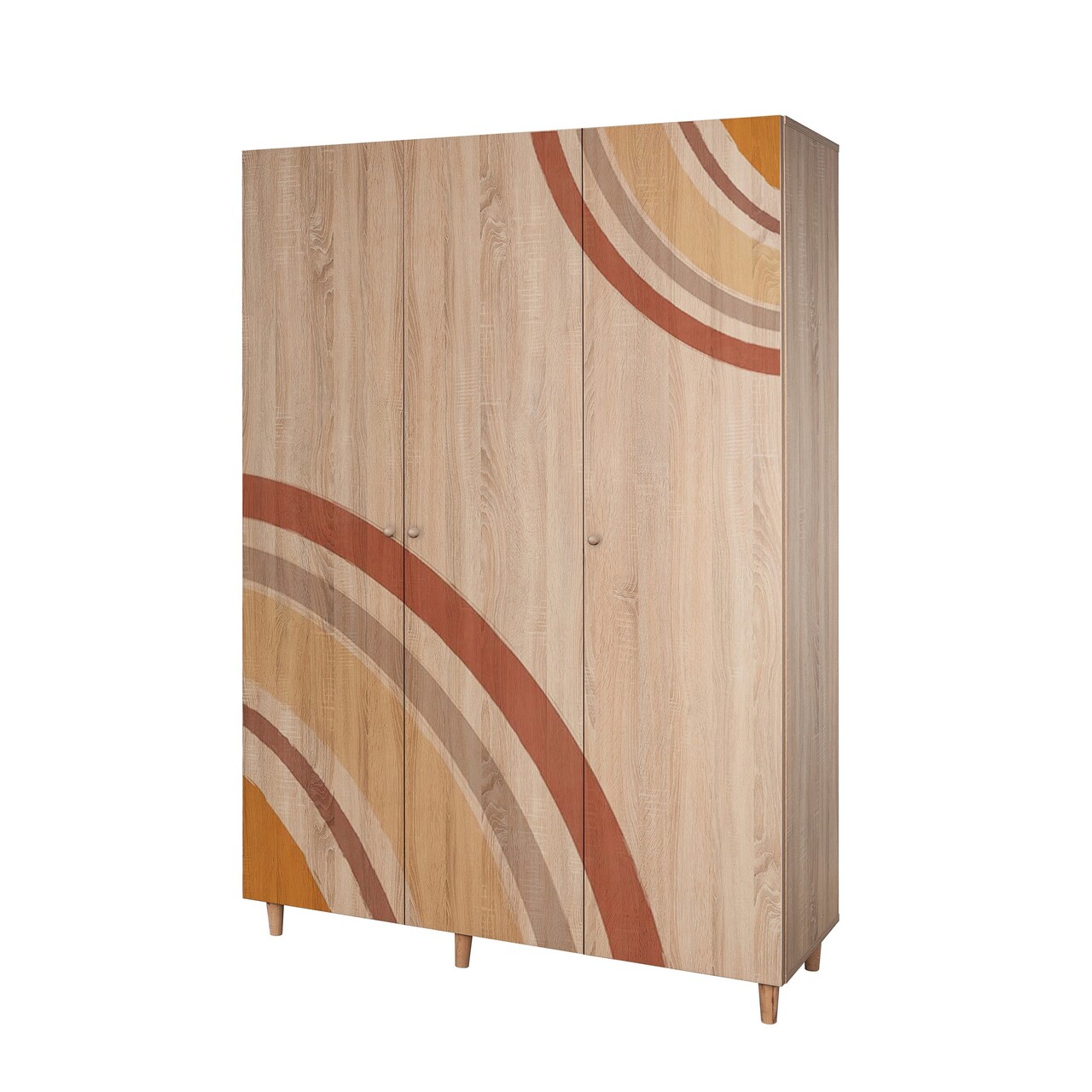 Dulap pentru haine, Vella, Lena 3 -978, 135x192x52 cm, PAL, Sonomo - 2 | YEO