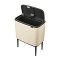 Cos de gunoi cu soft touch, Brabantia, Bo Touch, 36 L, 31.2x54x68 cm, otel, bej
