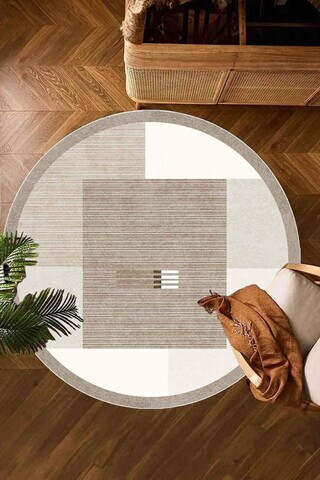 Covor, CLR-7377-HALI-65, 200x200 cm, Poliester, Bej