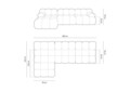 Coltar modular stanga 4 locuri, Bellis-51, Micadoni Home, 282x155x70 cm, catifea, maro inchis