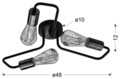 Lustra Herpe, Candellux, 48 x 12 cm, 3 x E27, 60W, negru