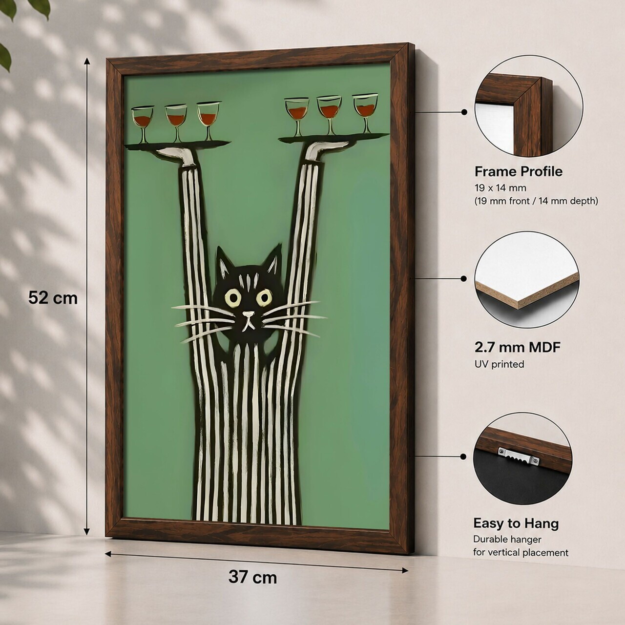Tablou decorativ, 3752KACT-036, Fundal: 100% MDF (Grosime: 2,7 mm) Vopsire: Imprimare UV, Multicolor — imaginea 2