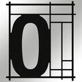 Numar casa pentru poarta/usa Zero, metal, 14 x 16 cm, negru, cifra 0