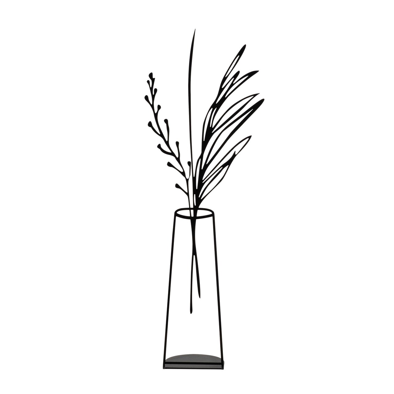 Decoratiune, Flowerpot, 19x50 cm, Metal, Negru - 1 | YEO