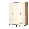 Dulap pentru haine, Hommy Craft, Kumsal TT, 160x47.5x201.4 cm, PAL, Maro/Crem