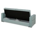 Canapea extensibila cu 3 locuri si lada, Madi, L.224 l.94 H.90, stofa, menta