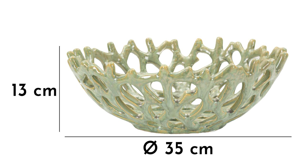 Vas decorativ Coral, Mauro Ferretti, 35x13 cm, ceramica, verde - 1 | YEO