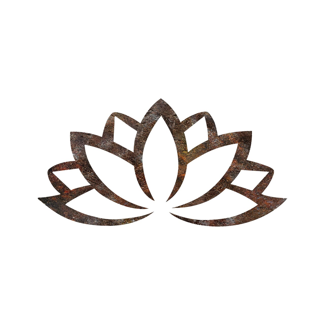 Decoratiune de perete, Rusty Lotus, Dimensiune: 35 x 60 cm, Maro antichizat - view 5