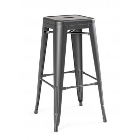 Scaun de bar, minnesota gun grey, bizzotto, 43x43x76 cm, otel
