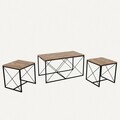 Set masute de cafea, Kalune Design, Defne, PAL, Pin Atlantic / Negru