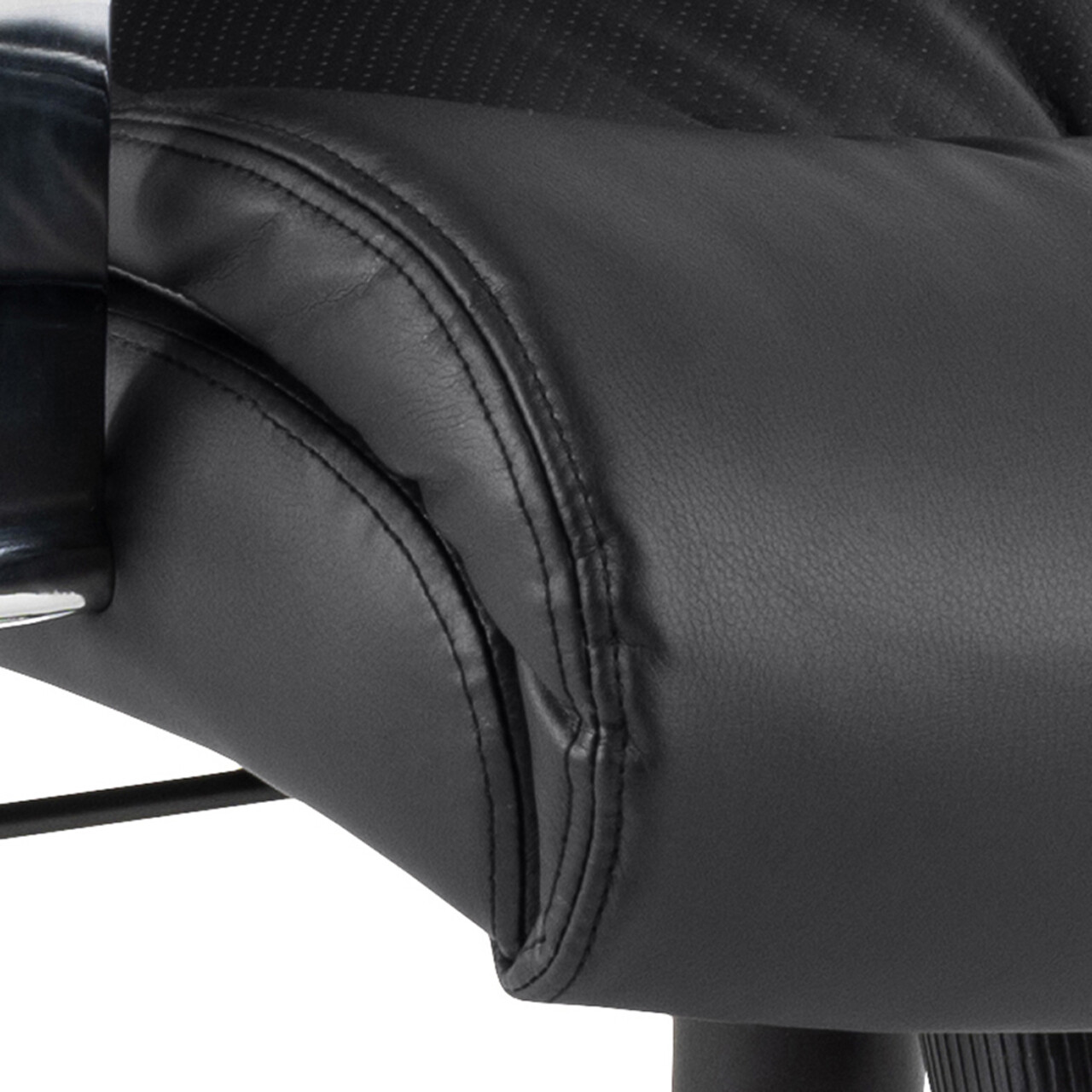 Scaun de birou Benson, Actona, 64.5x83x120 cm, rotativ, piele ecologica/otel, negru - view 4