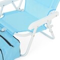 Set scaun cu parasolar si geanta frigorifica pentru copii, Kids Beach, L.37 l.28 H.45, albastru