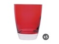 Set 6 pahare, Happy Colour, Excelsa, 300 ml, sticla, rosu