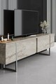 Comoda TV, Bexley, Luxe, Travertin / Argint