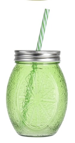 Pahar cu pai Lemon, 500 ml, polistiren, verde Excellent Houseware imagine 2022 by aka-home.ro
