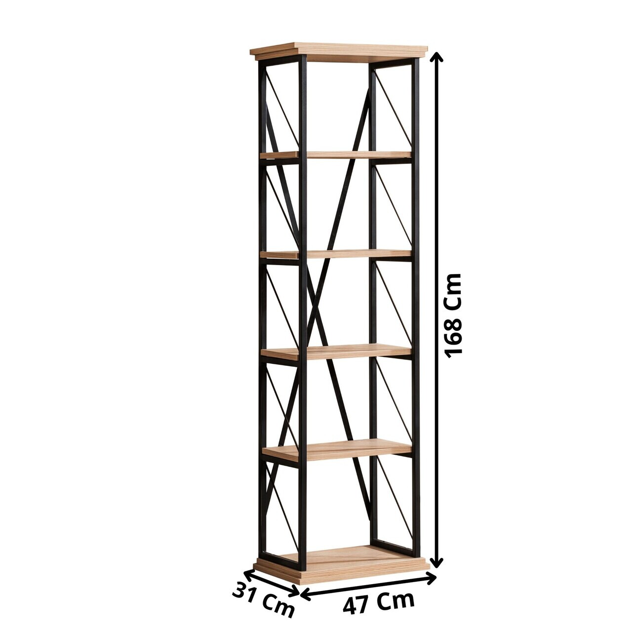 Corp biblioteca, Hanah Home, Polo, 47x168x31 cm, PAL, Maro - view 5