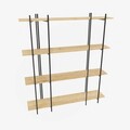 Corp biblioteca, Zena Home, Moss, 160x180x29.6 cm, PAL, Stejar / Negru