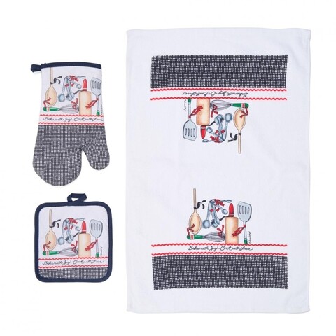 Set 3 piese pentru bucatarie kitchen, heinner, bumbac