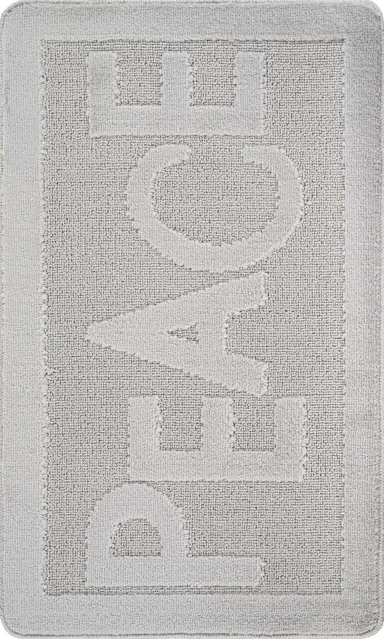 Covoras de baie, Cecilia, Peace, 60x100 cm, Polipropilena, Gri - 2 | YEO