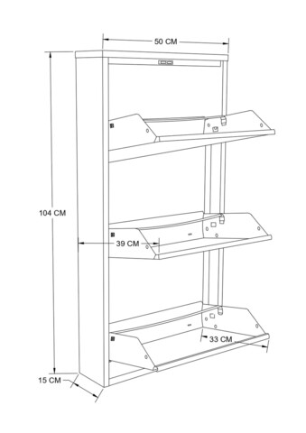 Pantofar, Hanah Home, Torino 3, 50x104x15 cm, 100% SHEET METAL, Negru