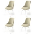 Set de scaune, Charlotte, Pare, Metal, Crem/Alb