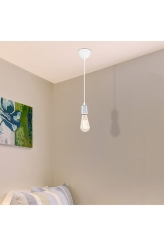 Lustra beyaz/krom, asz.1473, squid lighting, 10x48 cm, 60w, alb/crom