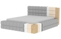 Pat tapitat cu somiera si lada depozitare, 160x200 cm, ELTAP, BE-DIZ-MET-40AMO, Dizzle, metal/poliester, albastru inchis