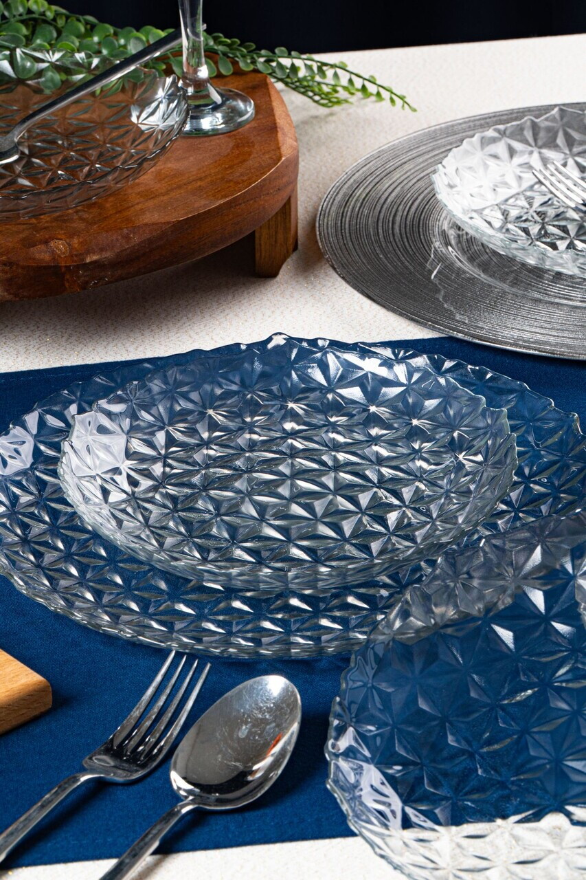 Set platouri servire desert, Hermia, 858CMR1903, Sticla, Farfurie de servire: 25 cm (1 bucată), Transparent — imaginea 10