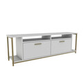 Comoda TV, Retricy, Omar, 160x35x50.8 cm, PAL, Alb/Auriu