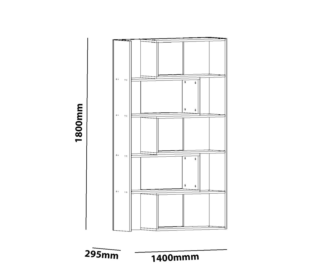 Corp Biblioteca, Decorotika, Save, 140x180x29.5 Cm, Alb