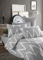 Lenjerie de pat dubla, Olivia - Grey, Eponj Home, 65% bumbac/35% poliester