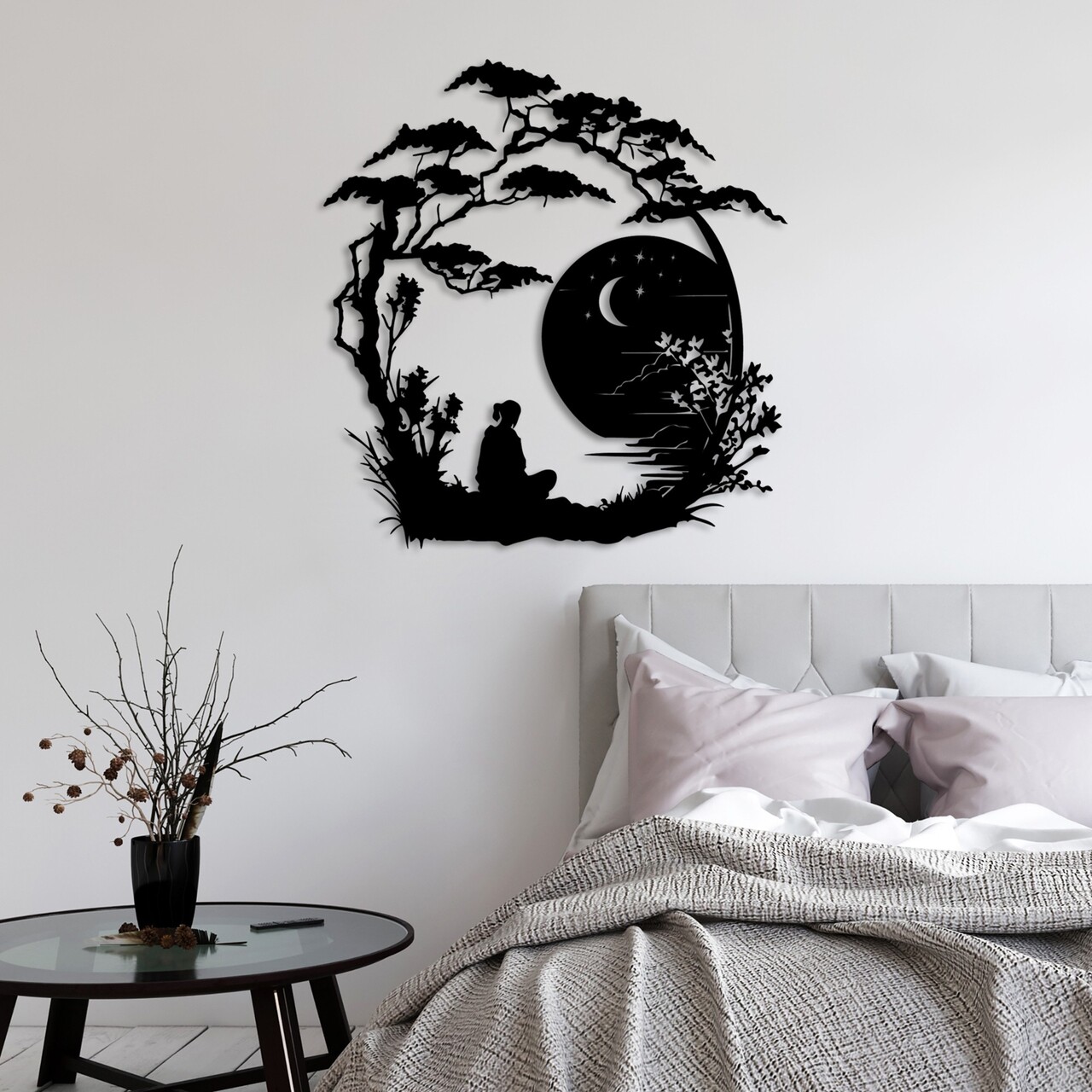 Decoratiune de perete, The Seclusion, Dimensiune: 63 x 60 cm, Negru - view 3