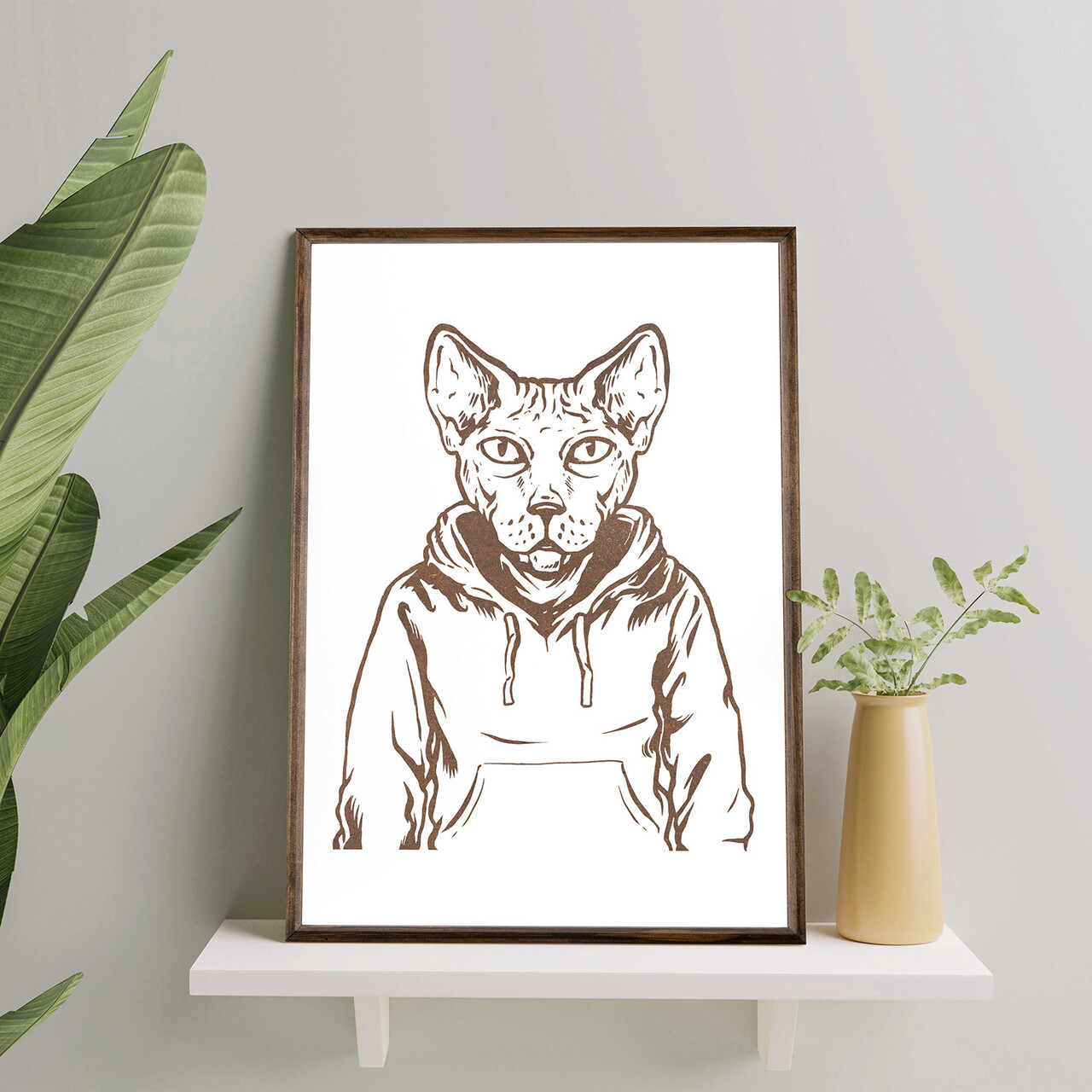 Tablou decorativ TD086 Desenat manual Natural