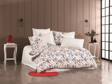 Lenjerie de pat dubla, 4 piese, 200x220 cm, 100% bumbac poplin, hobby, rithym, albastru inchis
