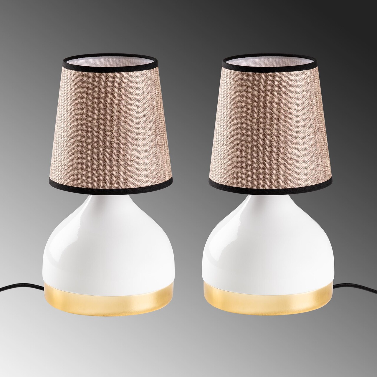 Set de lămpi de masă, Opviq, 892OPV2558, Alb/Maro deschis - imagine 6